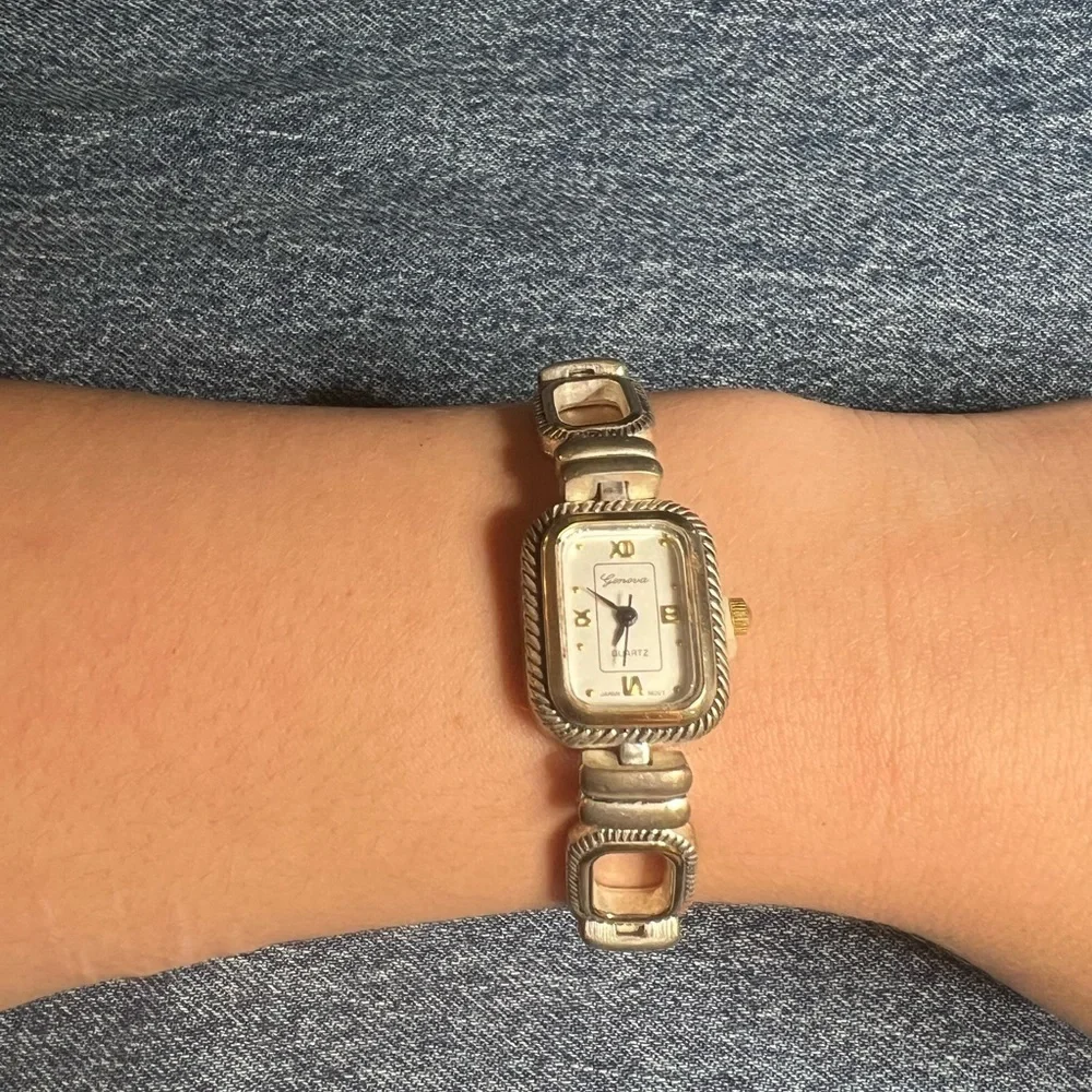 Vintage Geneva Silver and Gold Women's Watch